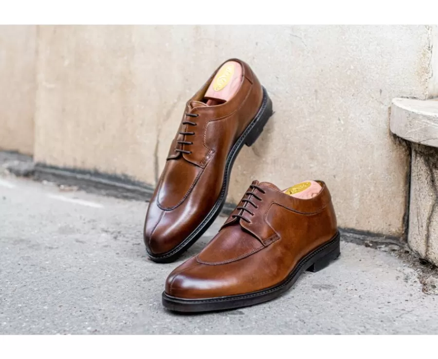 Clearance Zapatos derby de hombre Coñac con suela de caucho Kent Gomme Country Zapatos Confort | Zapatos Derby Y Bluchers