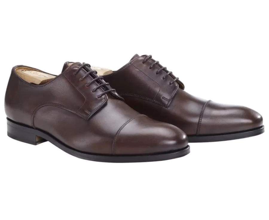 Best Sale Zapatos Derby de hombre Suela de cuero Chocolate patinado Gilwell Zapatos Confort | Zapatos De Boda