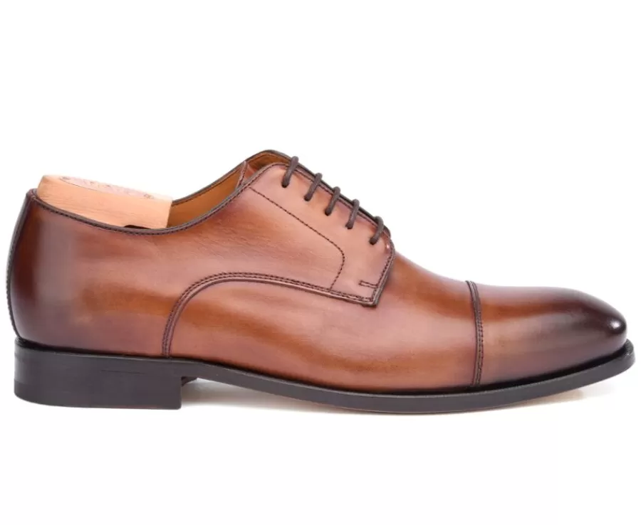 Online Zapatos Derby de hombre Suela de cuero Coñac patinado Gilwell Zapatos De Boda | Zapatos Derby Y Bluchers