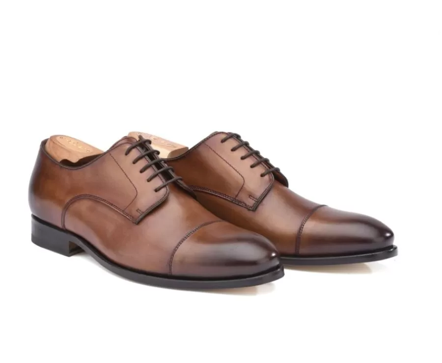 Online Zapatos Derby de hombre Suela de cuero Coñac patinado Gilwell Zapatos De Boda | Zapatos Derby Y Bluchers
