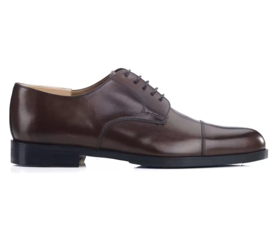 Store Zapatos derby hombre suela de piel con patín Chocolate patinado Mayfair Classic Patin Zapatos Confort