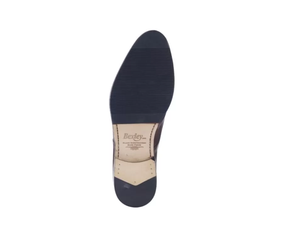 Store Zapatos derby hombre suela de piel con patín Chocolate patinado Mayfair Classic Patin Zapatos Confort