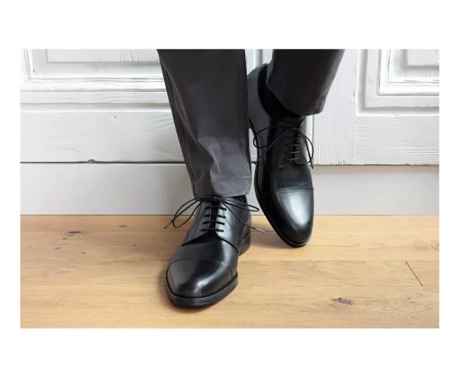 Fashion Zapatos derby negros para hombre con suela de cuero Mayfair Classic Patin Zapatos Confort | Zapatos Derby Y Bluchers