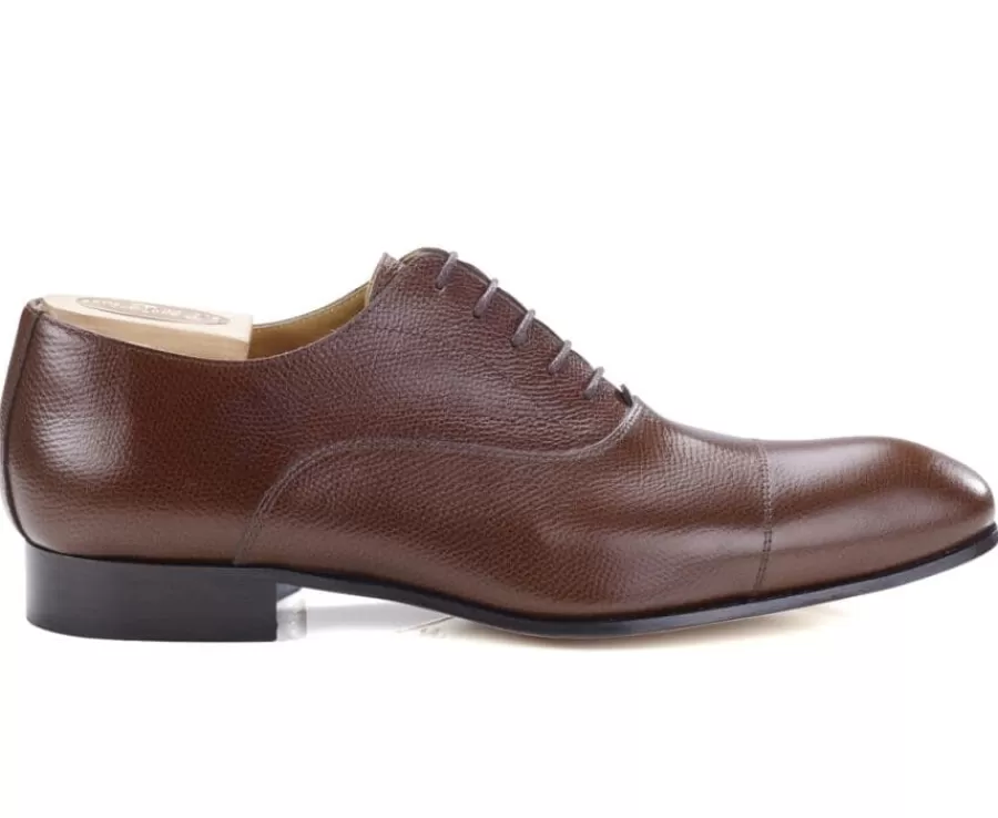 Cheap Zapatos oxford Castaño granulado para hombre con suela de cuero Brisbury Zapatos De Boda