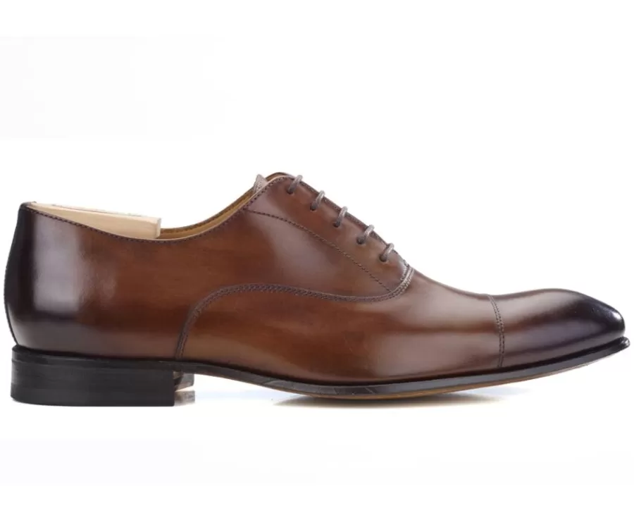 Cheap Zapatos oxford Coñac patinado para hombre con suela de cuero Brisbury Zapatos De Boda | Zapatos Oxford