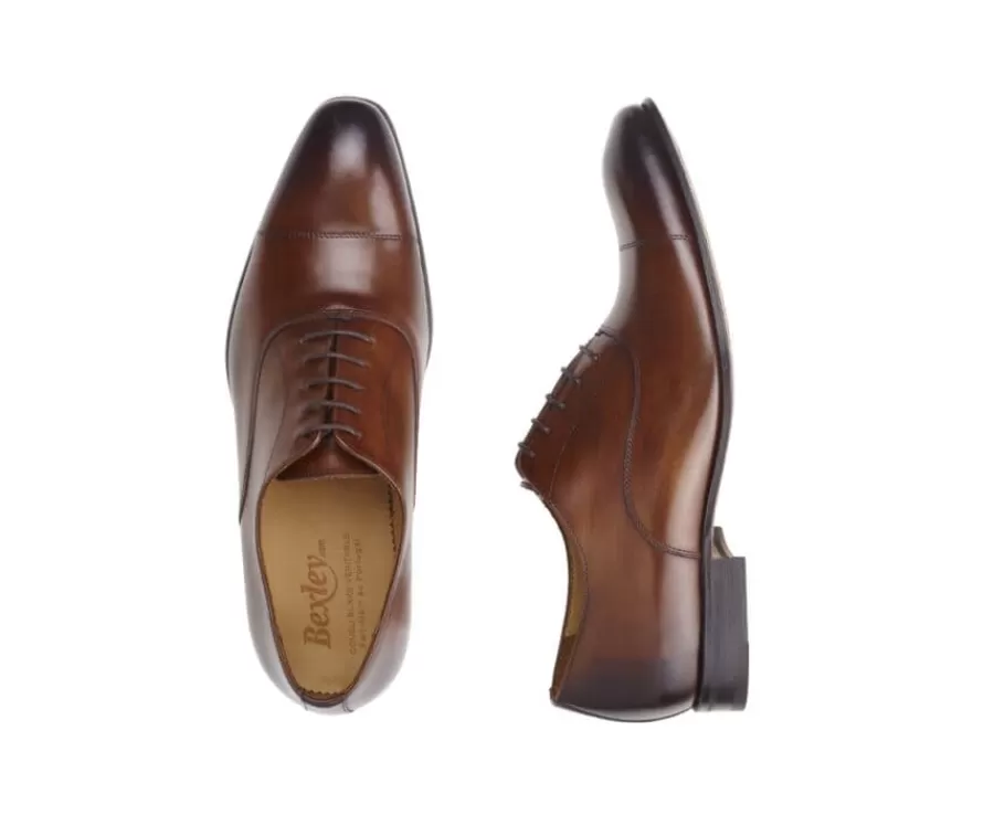 Cheap Zapatos oxford Coñac patinado para hombre con suela de cuero Brisbury Zapatos De Boda | Zapatos Oxford