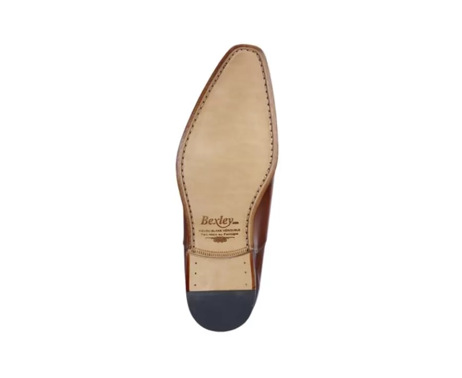 Cheap Zapatos oxford Coñac patinado para hombre con suela de cuero Brisbury Zapatos De Boda | Zapatos Oxford