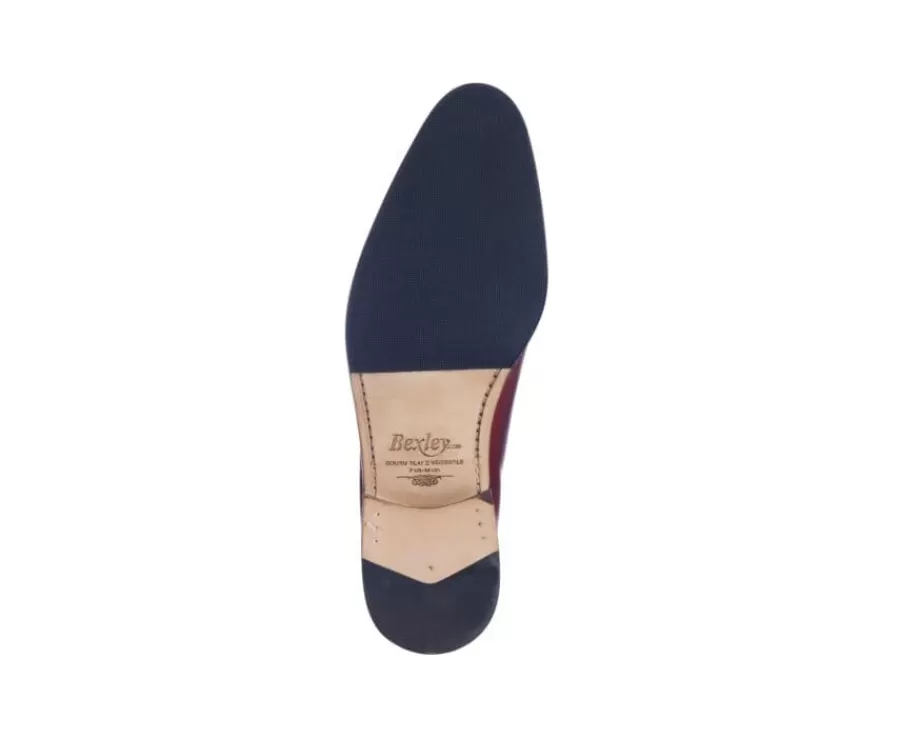 Shop Zapatos Oxford de piel hombre Burdeos patinado Peter Patin Zapatos De Boda