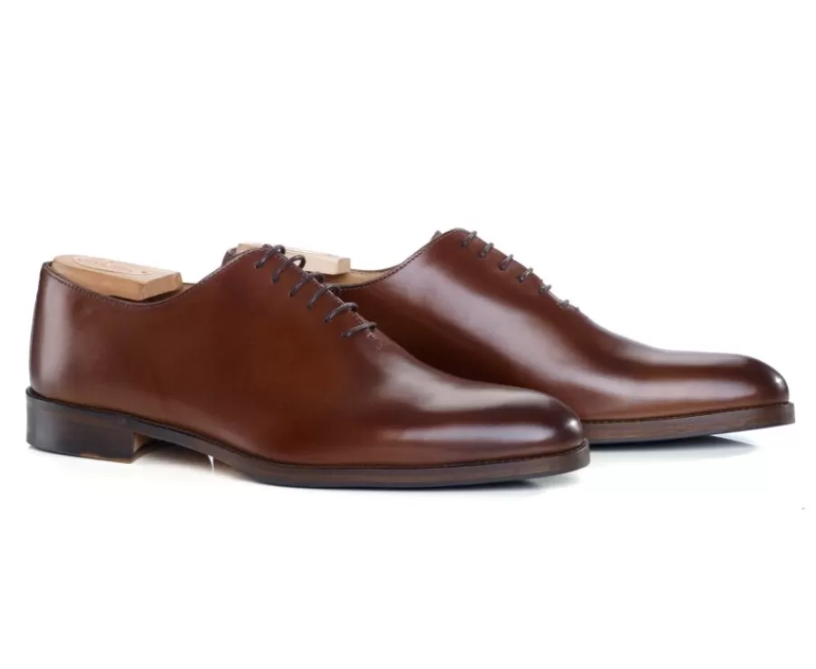 Store Zapatos Oxford de piel hombre Castaños patinado Peter Patin Zapatos De Boda