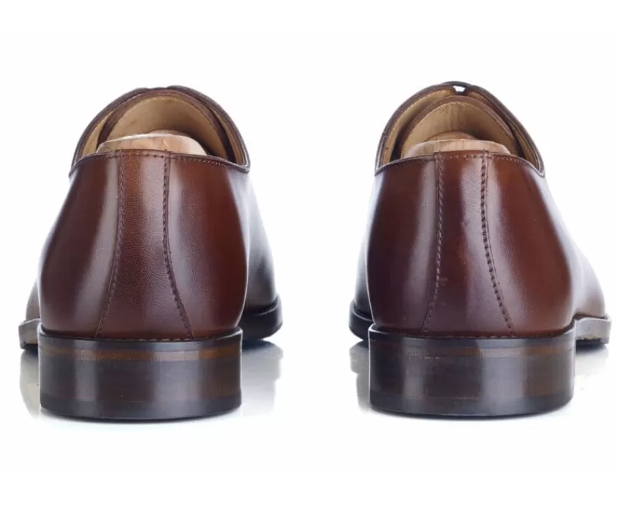 Store Zapatos Oxford de piel hombre Castaños patinado Peter Patin Zapatos De Boda