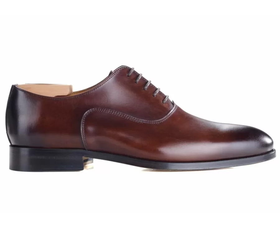 Cheap Zapatos Oxford hombre Chocolate Patinado con suela de piel Wayford Zapatos Confort