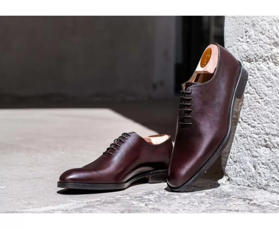 Cheap Zapatos Oxford para hombre en suela de piel Chocolate con patín Peter Patin Zapatos De Boda | Zapatos Oxford